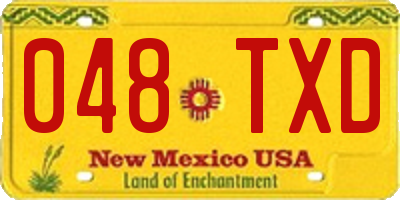 NM license plate 048TXD