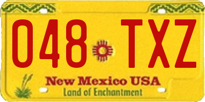 NM license plate 048TXZ