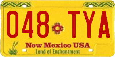 NM license plate 048TYA