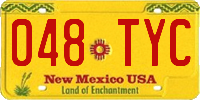 NM license plate 048TYC
