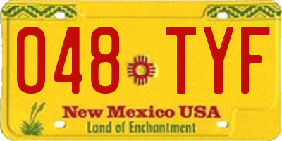 NM license plate 048TYF