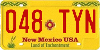 NM license plate 048TYN