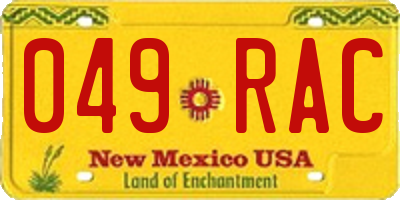 NM license plate 049RAC