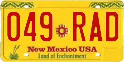 NM license plate 049RAD