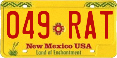 NM license plate 049RAT