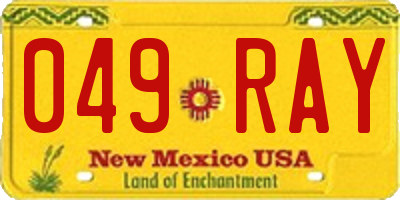 NM license plate 049RAY