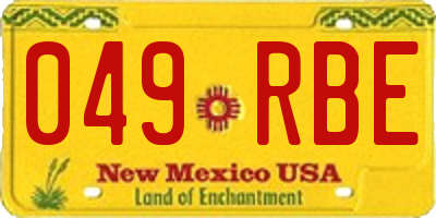 NM license plate 049RBE