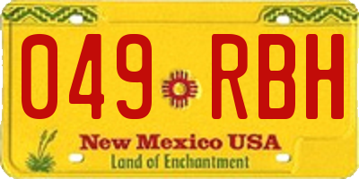 NM license plate 049RBH