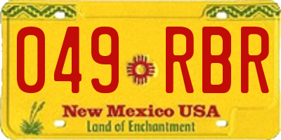 NM license plate 049RBR