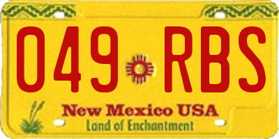 NM license plate 049RBS