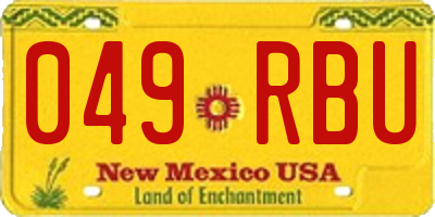 NM license plate 049RBU