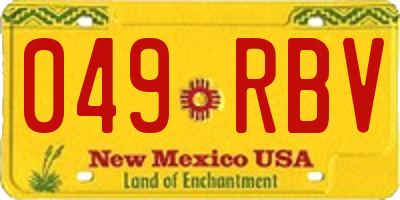 NM license plate 049RBV