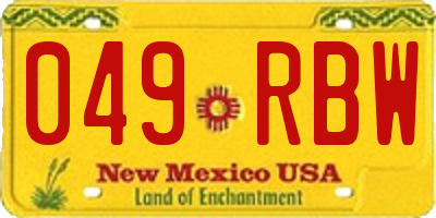 NM license plate 049RBW
