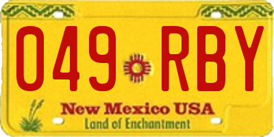 NM license plate 049RBY