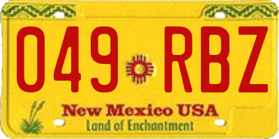 NM license plate 049RBZ