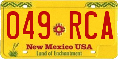 NM license plate 049RCA