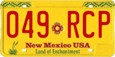 NM license plate 049RCP