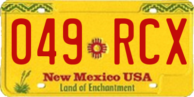 NM license plate 049RCX