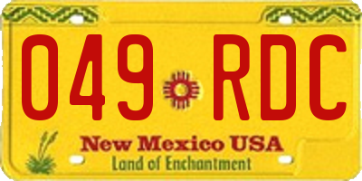 NM license plate 049RDC