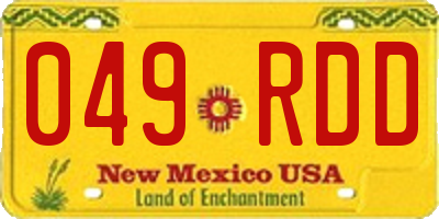 NM license plate 049RDD