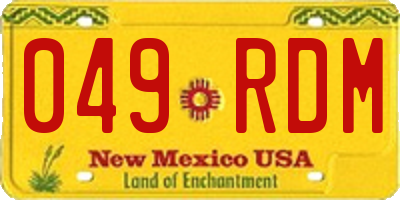 NM license plate 049RDM