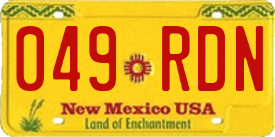 NM license plate 049RDN
