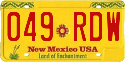 NM license plate 049RDW