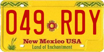NM license plate 049RDY