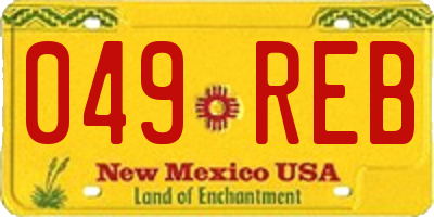 NM license plate 049REB