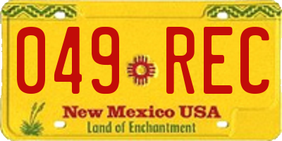 NM license plate 049REC