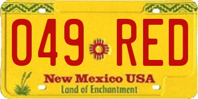 NM license plate 049RED