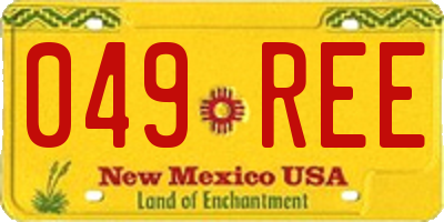 NM license plate 049REE
