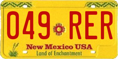 NM license plate 049RER