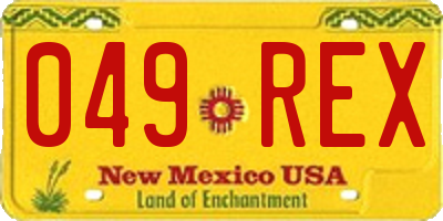 NM license plate 049REX