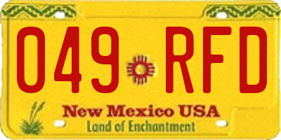 NM license plate 049RFD