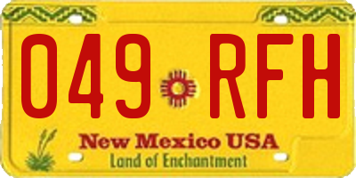NM license plate 049RFH