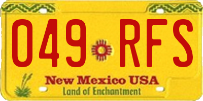 NM license plate 049RFS