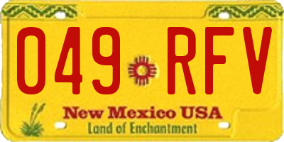 NM license plate 049RFV