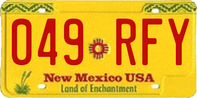 NM license plate 049RFY