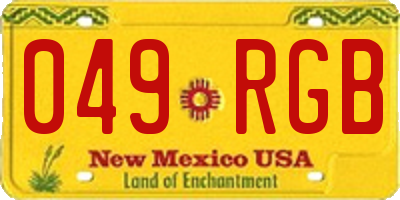 NM license plate 049RGB
