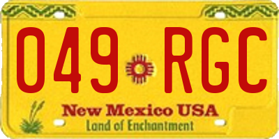 NM license plate 049RGC