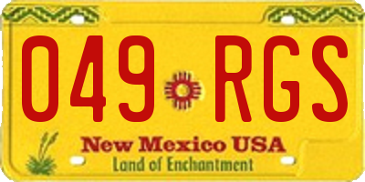 NM license plate 049RGS