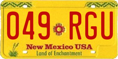 NM license plate 049RGU