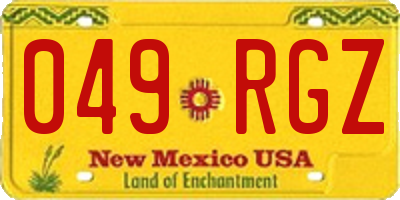 NM license plate 049RGZ