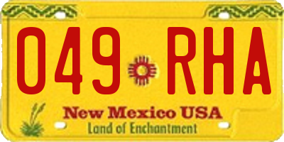 NM license plate 049RHA