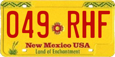 NM license plate 049RHF