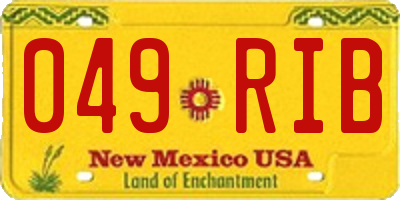 NM license plate 049RIB