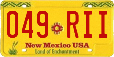 NM license plate 049RII