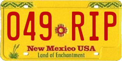 NM license plate 049RIP