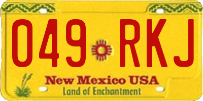 NM license plate 049RKJ